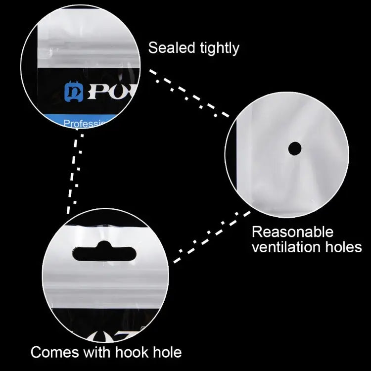 10 PCS PULUZ 16cm x 13cm Hang Hole Clear Front White Pearl Jewelry Zip Lock Packaging Bag(Size: M) Size: M - Size: M