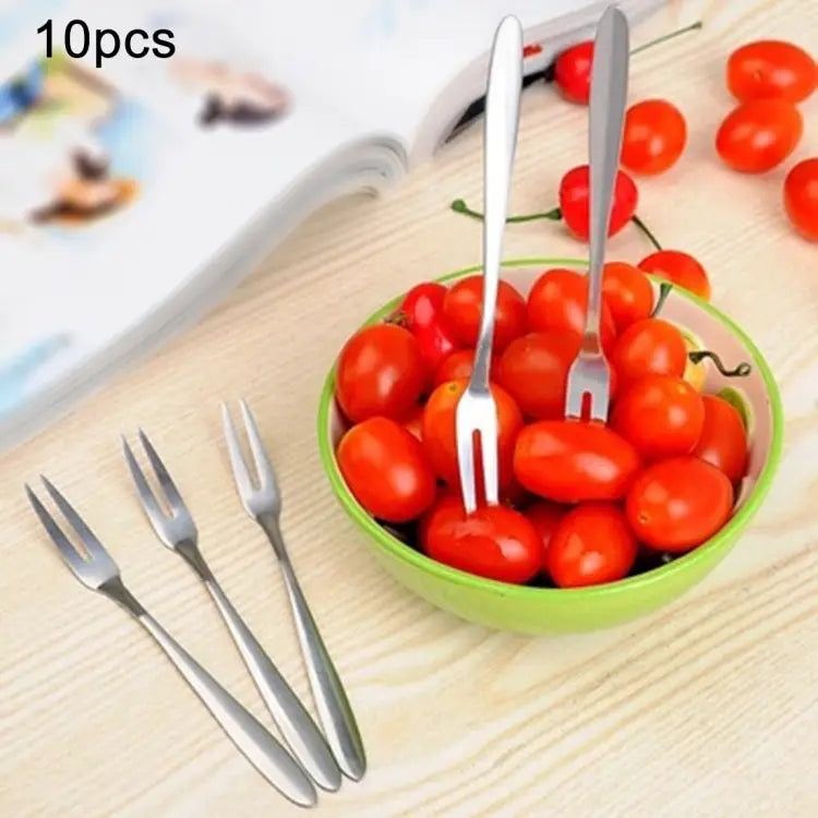 10 PCS Stainless Steel Fruit Fork Creative Environmental Small Fruit Prong 10 PCS Fruit Fork - 10 PCS Fruit Fork