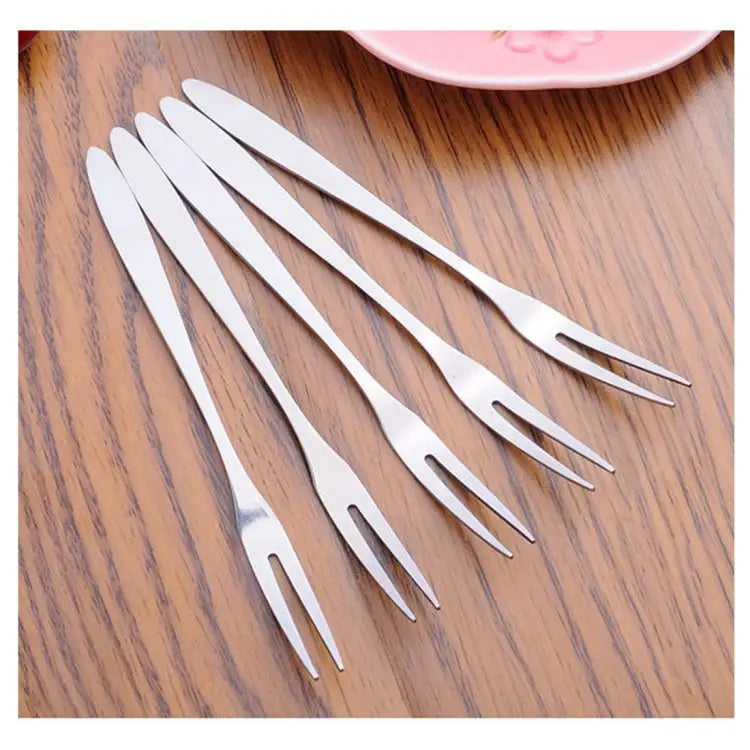 10 PCS Stainless Steel Fruit Fork Creative Environmental Small Fruit Prong 10 PCS Fruit Fork - 10 PCS Fruit Fork
