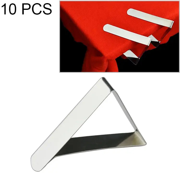 10 PCS Stainless Steel Tablecloth Clip Adjustable Triangle Clamp Holder 10 PCS - 10 PCS