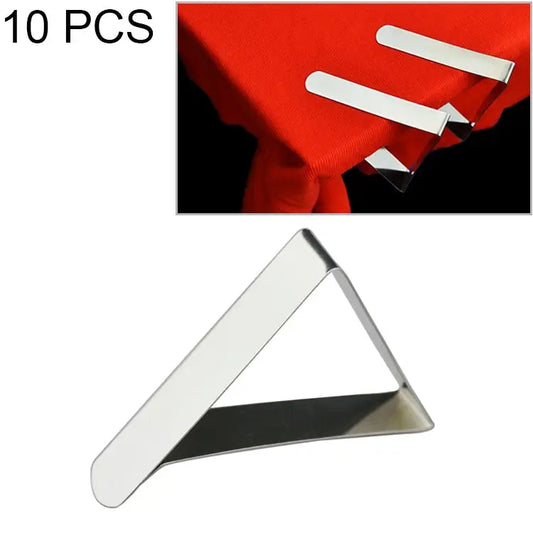 10 PCS Stainless Steel Tablecloth Clip Adjustable Triangle Clamp Holder 10 PCS - 10 PCS