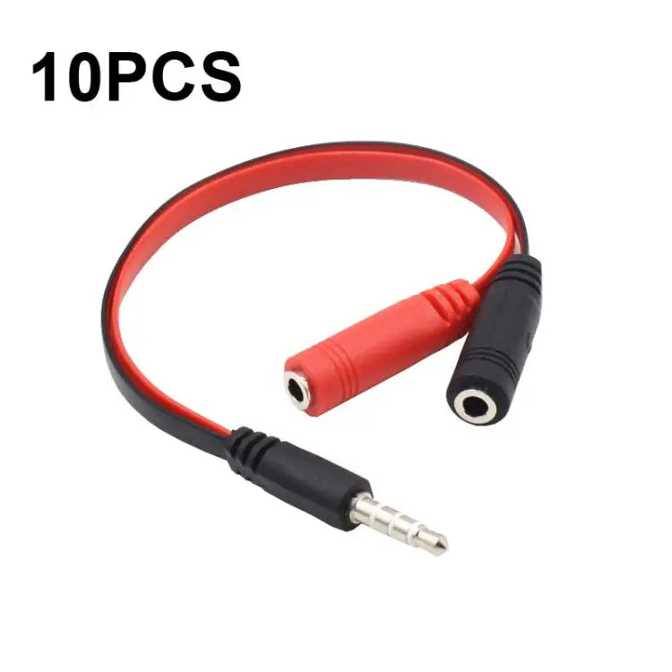 10 PCS Y-1001 20cm 3.5mm Car Audio Computer Headset Microphone 2 In 1 Adapter Cable Y-1001 - Y-1001