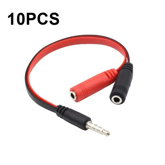 10 PCS Y-1001 20cm 3.5mm Car Audio Computer Headset Microphone 2 In 1 Adapter Cable Y-1001 - Y-1001