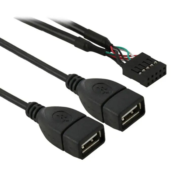 10 Pin Motherboard Female Header to 2 USB 2.0 Female Adapter Cable Length: 50cm 10 Pin Motherboard to 2 USB AF - 10 Pin