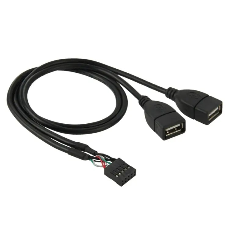 10 Pin Motherboard Female Header to 2 USB 2.0 Female Adapter Cable Length: 50cm 10 Pin Motherboard to 2 USB AF - 10 Pin