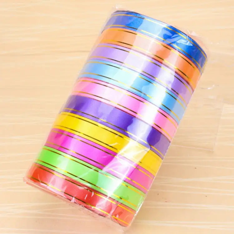 10 Volumes Plastic Ribbon Gift Bouquet Ribbons Bowknot Flowers Packaging Ribands Size: 8m x 1.6cm Random Color Delivery