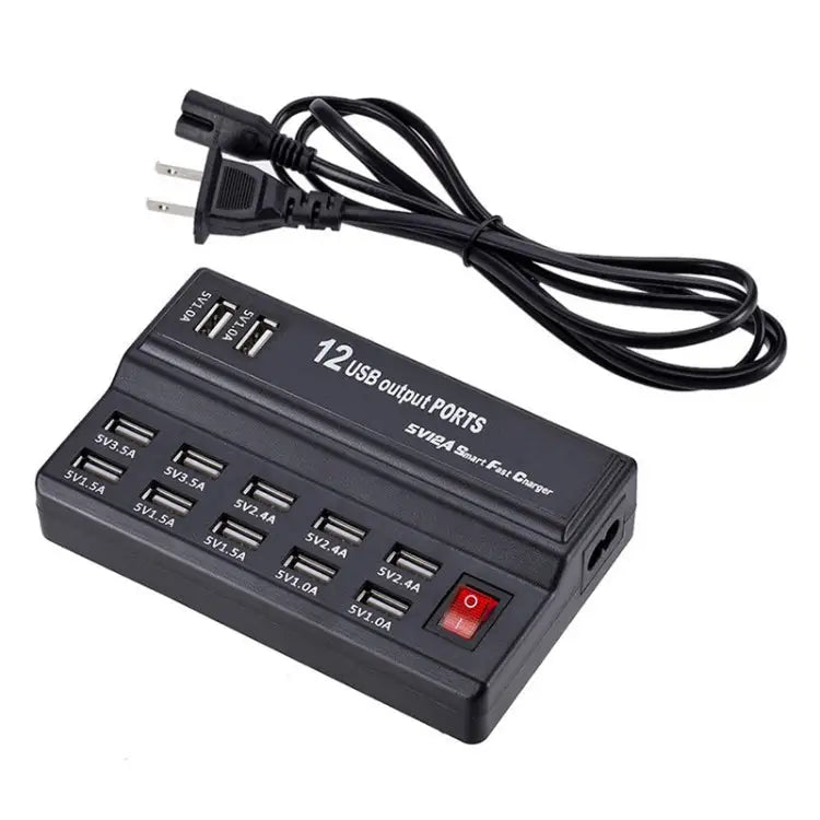 100-240V USB Interface Smart Fast Charge Digital Electronic Charger Multifunctional Charger US Plug - 12 Ports