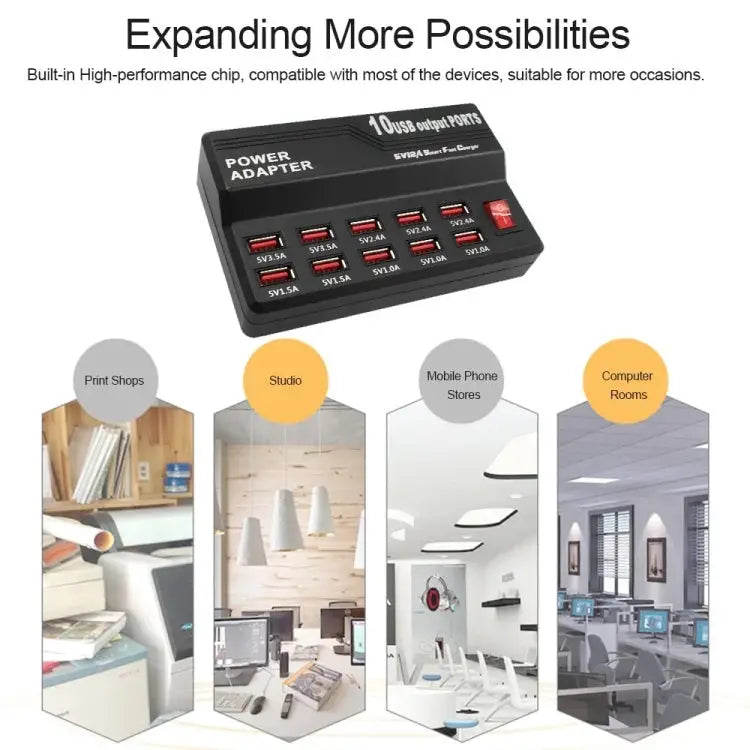 100-240V USB Interface Smart Fast Charge Digital Electronic Charger Multifunctional Charger US Plug