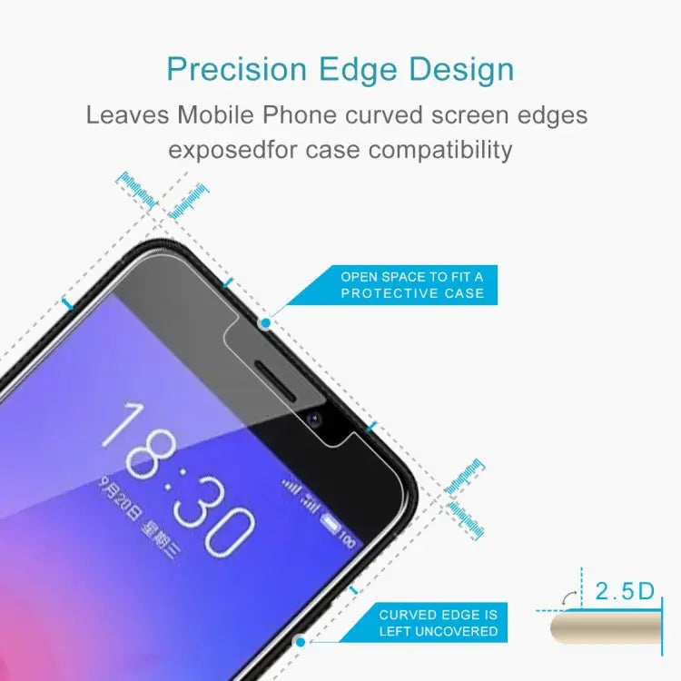 100 PCS 0.26mm 9H 2.5D Tempered Glass Film for Meizu M6 For M6(100 PCS) - For M6(100 PCS)
