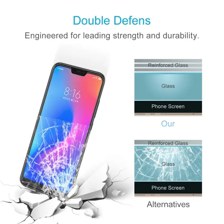 100 PCS 0.26mm 9H Surface Hardness 2.5D Curved Edge Tempered Glass Film for Xiaomi Redmi Note 6 - For Redmi Note 6