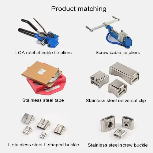 100 PCS 12.7mm 304 Stainless Steel Tie Lock Type Cable Wrapped Bundle Buckle 12.7mm - 12.7mm