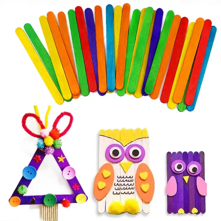 100 PCS 15cm Wooden Spatulas Wipe Wax Tools Ice-cream Bar Sticks - Wipe Wax Tools