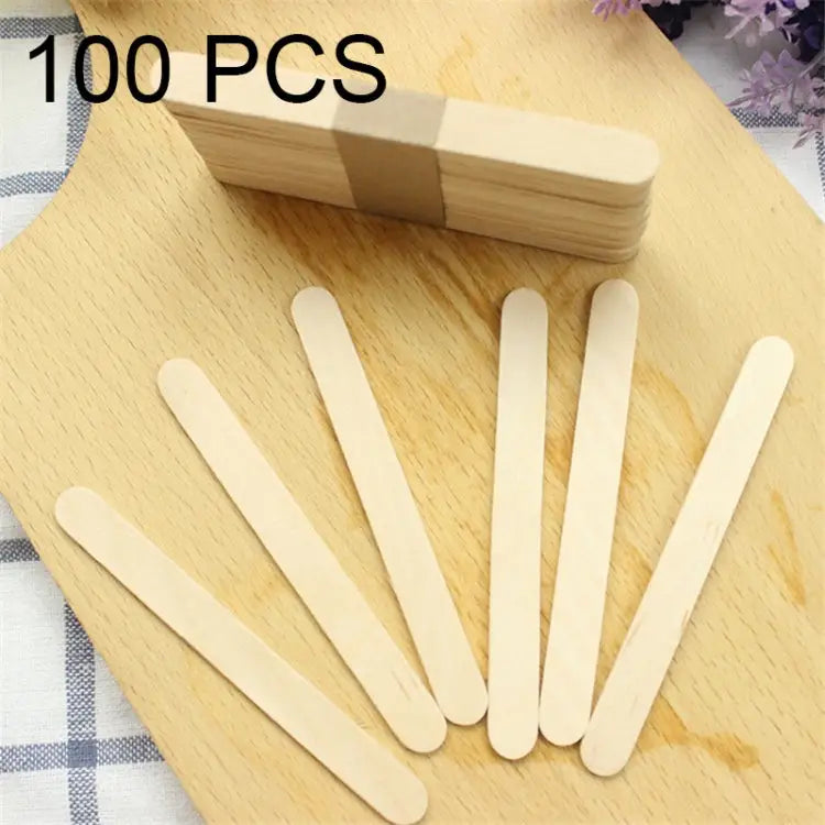 100 PCS 15cm Wooden Spatulas Wipe Wax Tools Ice-cream Bar Sticks - Wipe Wax Tools