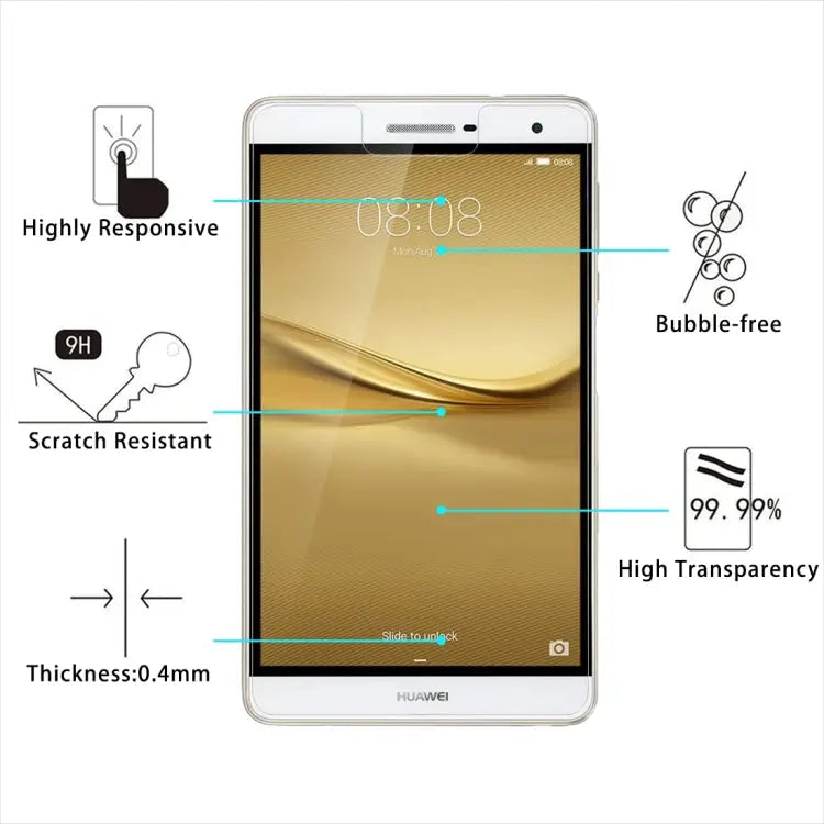 100 PCS 7 inch Universal 0.4mm 9H Surface Hardness Tempered Glass Screen Protector 100 PCS 7 inch - 100 PCS 7 inch