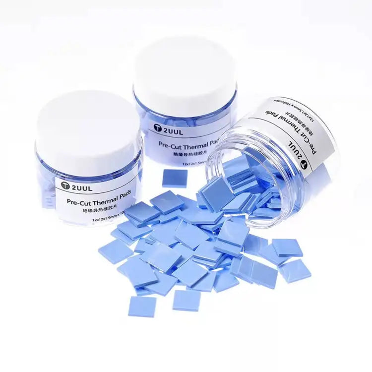 100 PCS/Box 2UUL SC02 Pre-Cut Thermal Silicone Pads 12x12x1.5mm Silicone Pads - Silicone Pads
