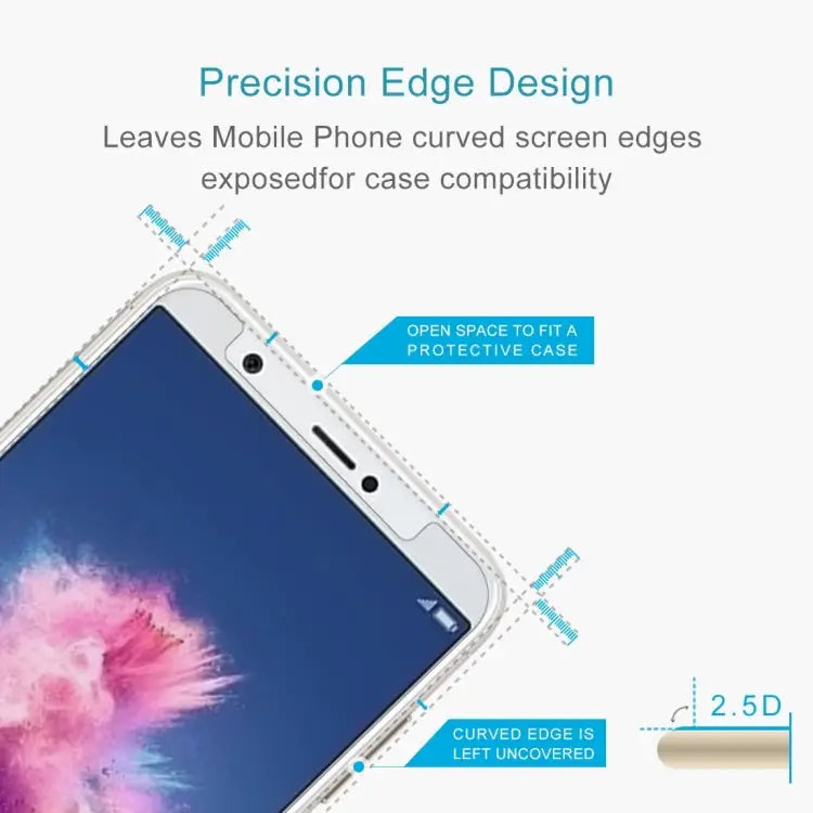100 PCS for Huawei P smart / Enjoy 7S 0.26mm 9H Surface Hardness 2.5D Curved Tempered Glass Screen Protector Film For P