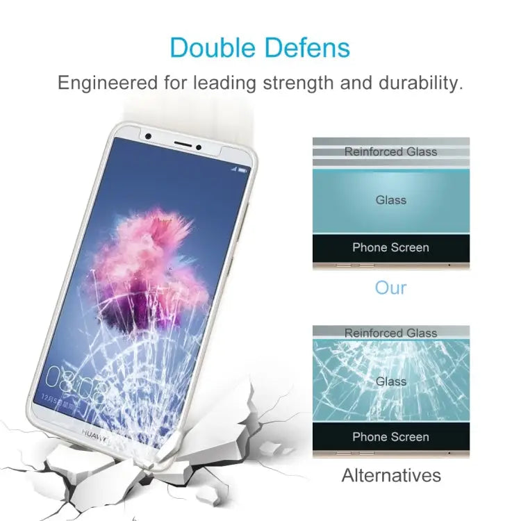 100 PCS for Huawei P smart / Enjoy 7S 0.26mm 9H Surface Hardness 2.5D Curved Tempered Glass Screen Protector Film For P