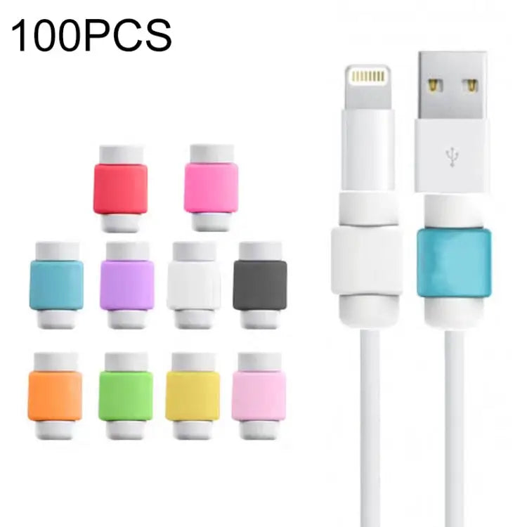 100 PCS Headphone Wire Data Cable Protection Cover Winder Cord Wrap Organizer Random Color Delivery 100 PCS Organizer