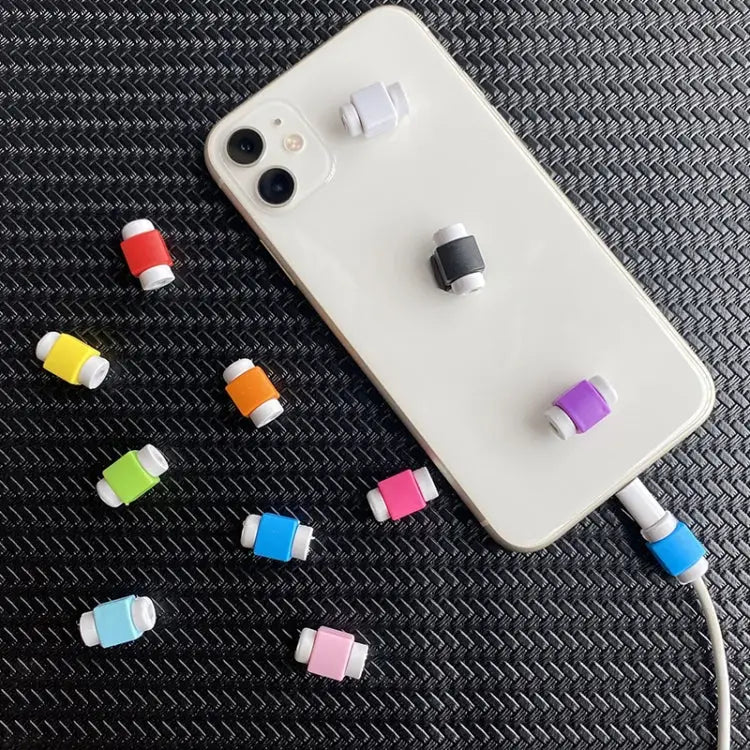 100 PCS Headphone Wire Data Cable Protection Cover Winder Cord Wrap Organizer Random Color Delivery 100 PCS Organizer