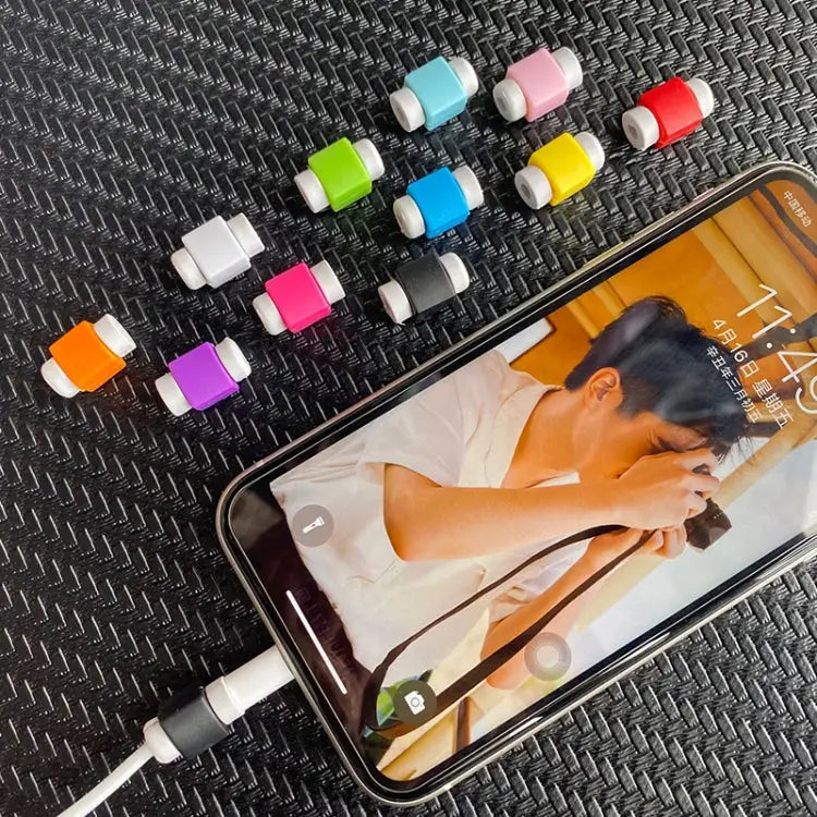 100 PCS Headphone Wire Data Cable Protection Cover Winder Cord Wrap Organizer Random Color Delivery 100 PCS Organizer