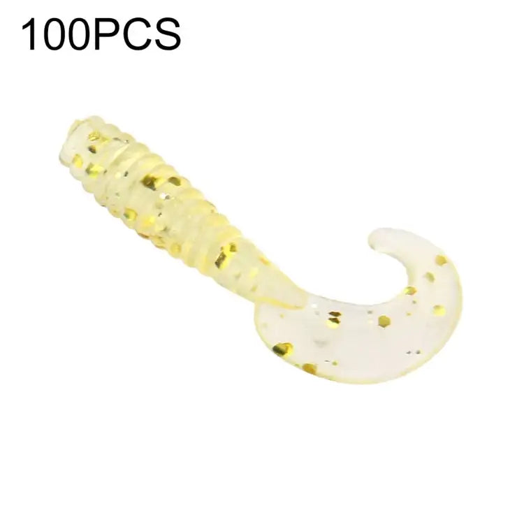 100 PCS Sequins Long Tail Maggots Shape Fishing Lures Artificial Fishing Bait Length: 3.5cm Sequins Long Tail Maggots