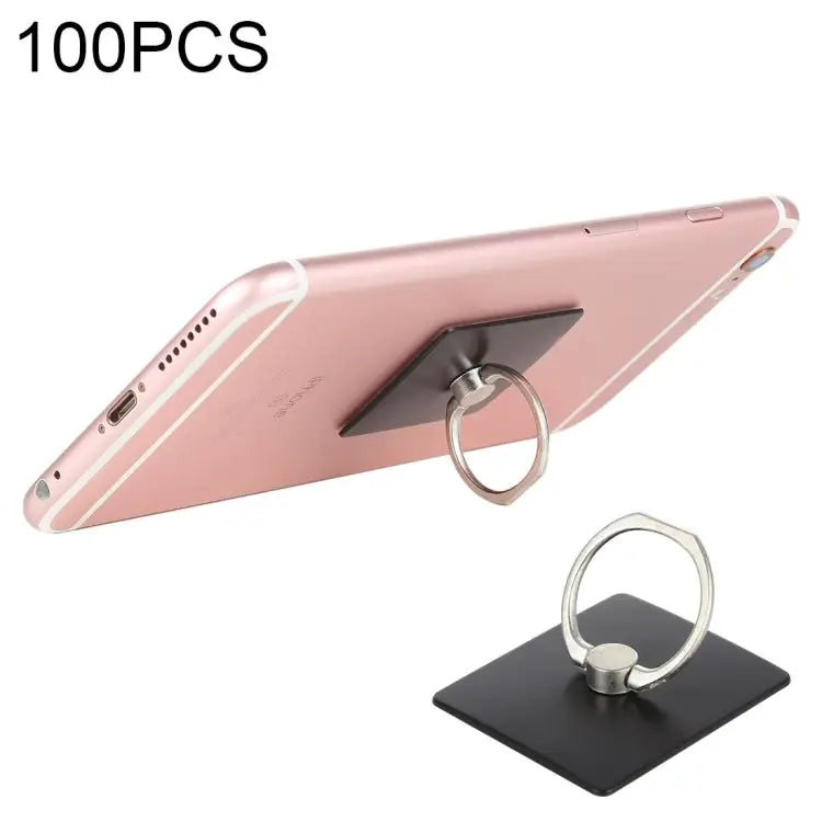 100 PCS Universal Finger Ring Mobile Phone Holder Stand - Black