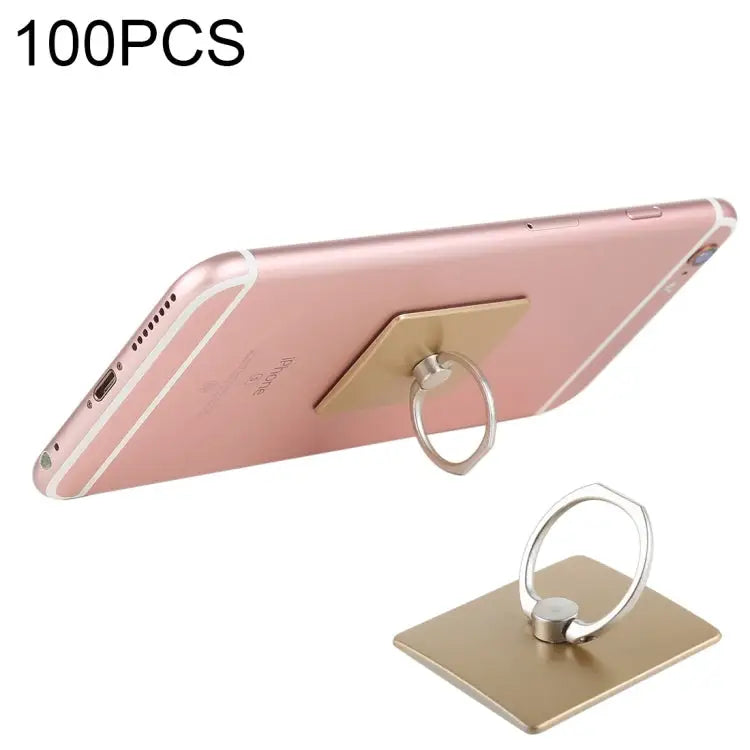 100 PCS Universal Finger Ring Mobile Phone Holder Stand - Gold