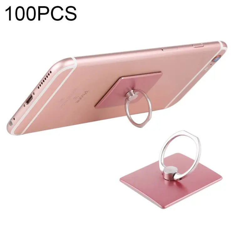 100 PCS Universal Finger Ring Mobile Phone Holder Stand - Rose Gold