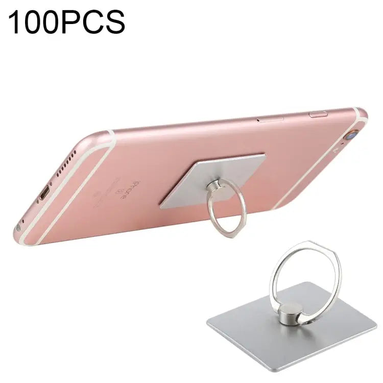 100 PCS Universal Finger Ring Mobile Phone Holder Stand - Silver