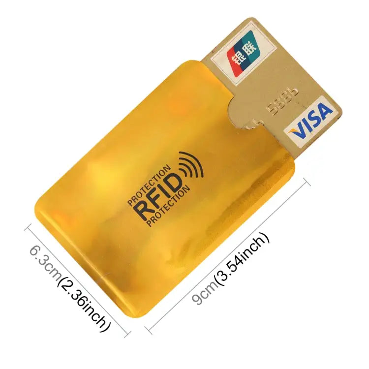 100pcs Aluminum Foil RFID Blocking Credit Card ID Bank Card Case Card Holder Cover Size: 9 x 6.3cm