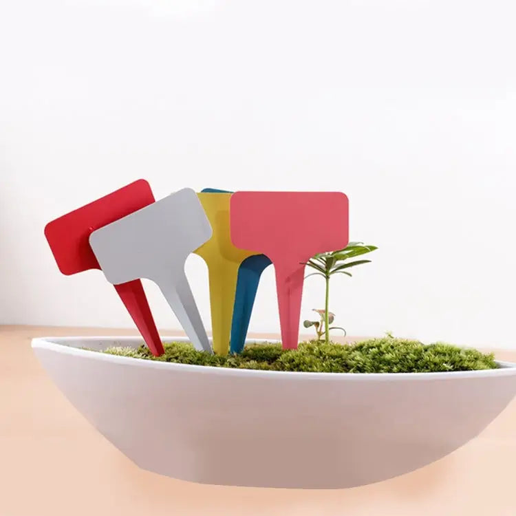 100PCS Floral Label Gardening Label T - type Label Insert Label Potted Label,Random Color Delivery Plant Label 4