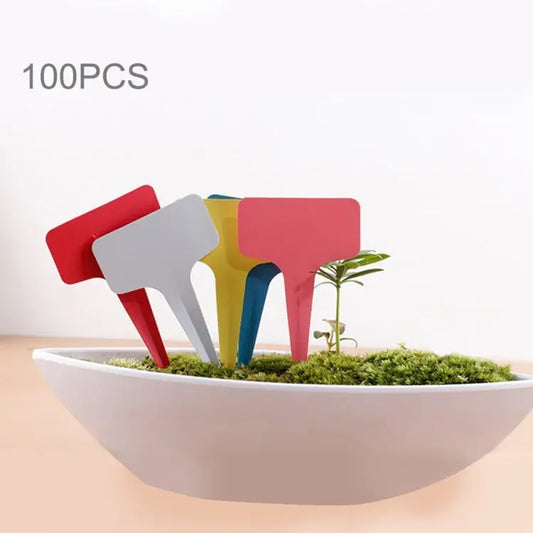 100PCS Floral Label Gardening Label T - type Label Insert Label Potted Label,Random Color Delivery Plant Label 4