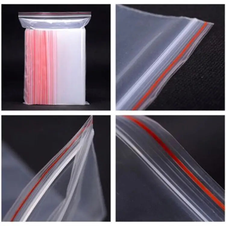 100pcs/pack PE Self Sealing Clear Zip Lock Packaging Bag,15cm x 20cm Custom Printing and Size are welcome 15*20cm