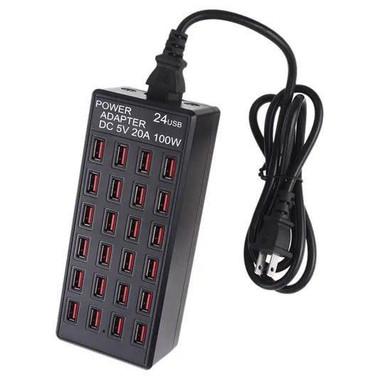 100W 24 USB Ports Fast Charger Station Smart Charger with LED Indicator AC 100-240V US Plug - 100W 24 USB Ports US Plug