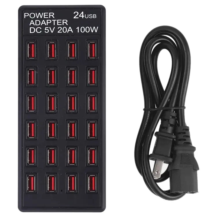 100W 24 USB Ports Fast Charger Station Smart Charger with LED Indicator AC 100-240V US Plug - 100W 24 USB Ports US Plug