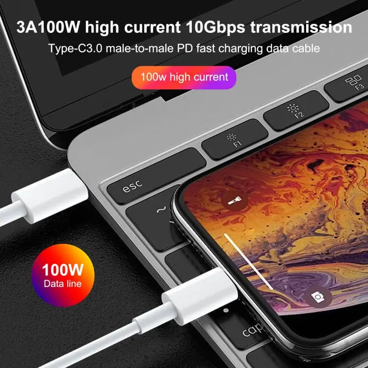 100W USB-C / Type-C to 8 Pin Fast Charging Data Cable Length: 2m - 2m Type-C to 8 Pin