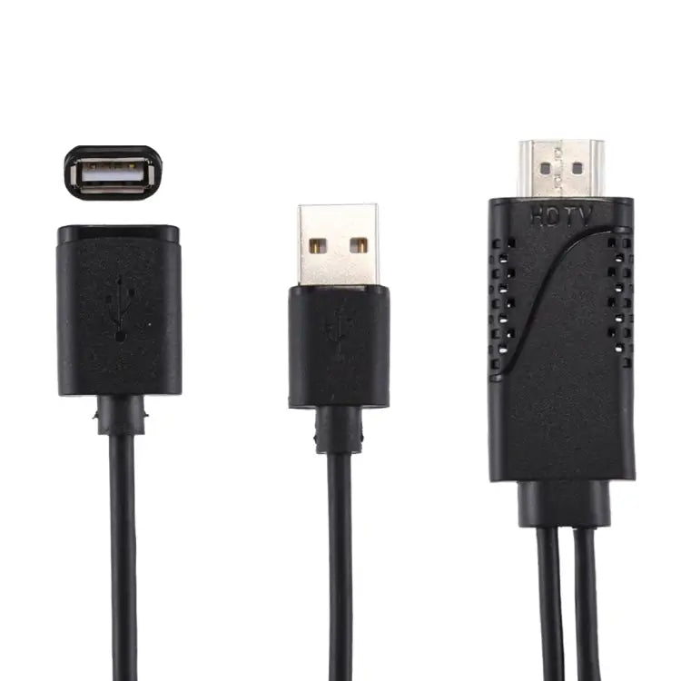 1080P USB 2.0 Male + USB 2.0 Female to HDMI HDTV AV Adapter Cable for iPhone / iPad Android Smartphones