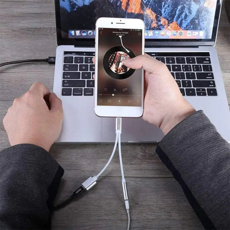 10cm 8 Pin Female & 3.5mm Audio Female to 8 Pin Male Charger Adapter Cable Support All iOS System