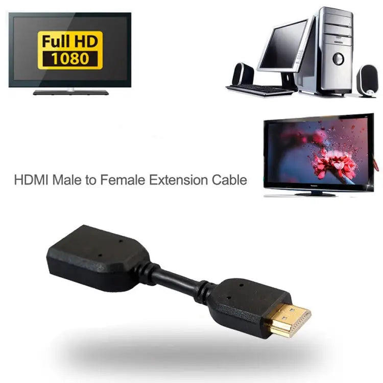 10cm HDMI 19 Pin Male to HDMI 19 Pin Female (AM-AF) Connector Adapter Cable HDMI AM to AF - HDMI AM to AF