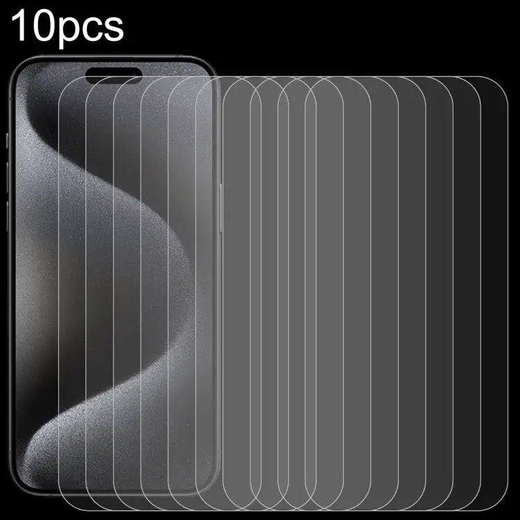 10pcs 0.26mm 9H 2.5D Tempered Glass Film - For iPhone 15 Plus / 15 Pro Max - Apple Accessories