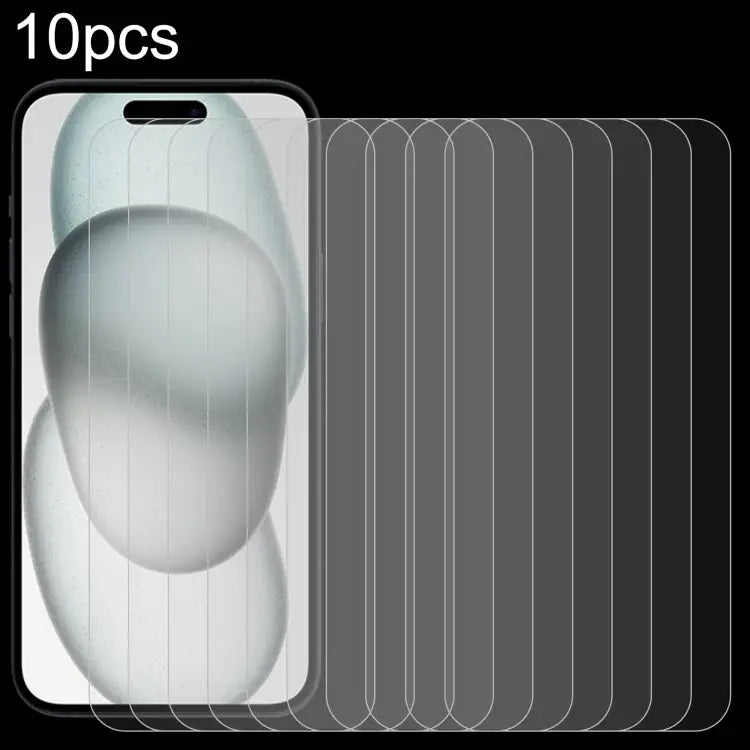 10pcs 0.26mm 9H 2.5D Tempered Glass Film - For iPhone 15 / 15 Pro - Apple Accessories