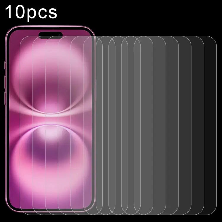 10pcs 0.26mm 9H 2.5D Tempered Glass Film - For iPhone 16 Plus - Apple Accessories