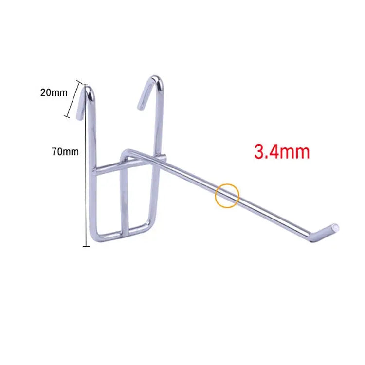 10pcs 3.5mm Supermarket Iron Grid Shelf Hook Length: 25cm 3.5mm 25cm - 3.5mm 25cm