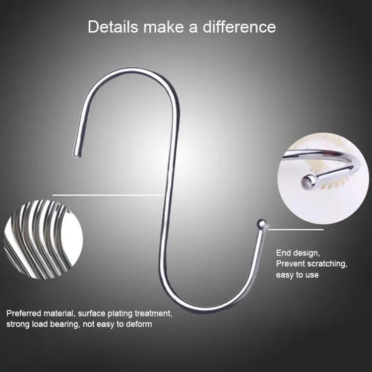 10pcs 3mm Multi-functional S-shaped Stainless Steel Metal Hook Length: 7cm 7cm - 7cm