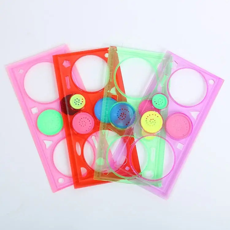 10pcs Creative Million Flower Ruler Geometric Learning Rules Drawing Tools Fixed Student Painting Set Creative,Random