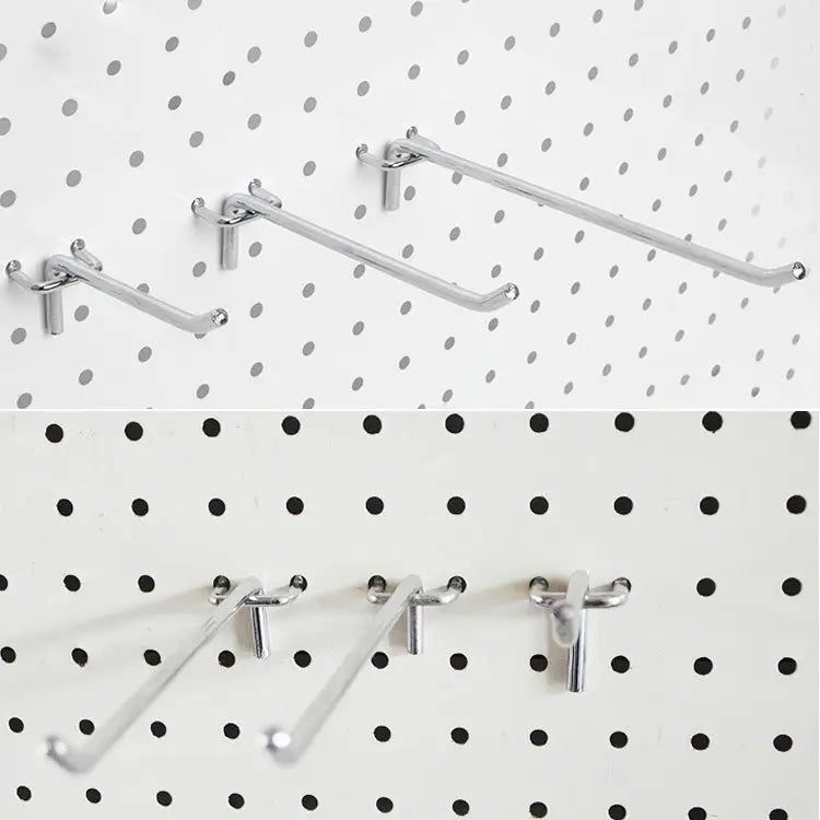 10pcs Supermarket Clothing Shop Pegboard Slat Wall Hook Shelf Hole Plate Hole Pitch: 2.5cm Length: 15cm Wire Diameter: