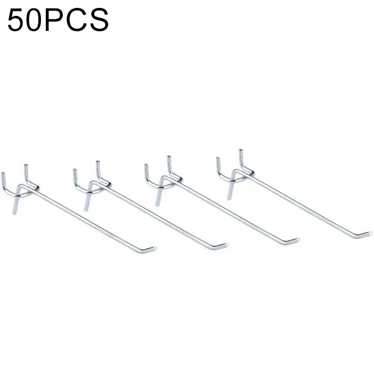 10pcs Supermarket Clothing Shop Pegboard Slat Wall Hook Shelf Hole Plate Hole Pitch: 2.5cm Length: 15cm Wire Diameter: