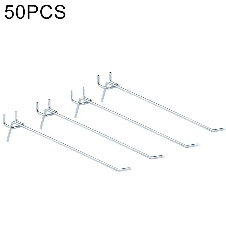 10pcs Supermarket Clothing Shop Pegboard Slat Wall Hook Shelf Hole Plate Hole Pitch: 2.5cm Length: 20cm Wire Diameter: