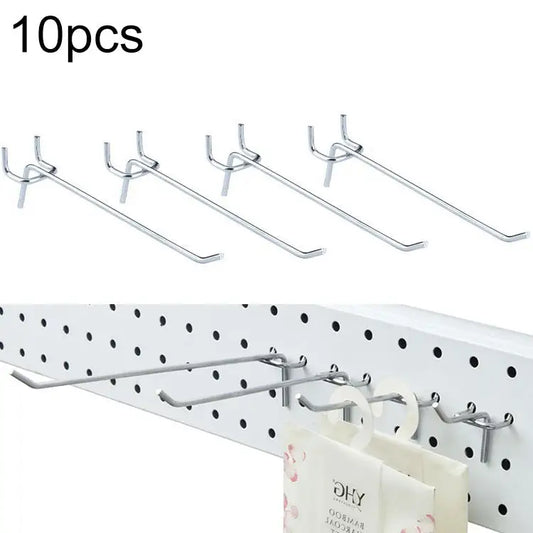10pcs Supermarket Clothing Shop Pegboard Slat Wall Hook Shelf Hole Plate Hole Pitch: 2.5cm Length: 15cm Wire Diameter: