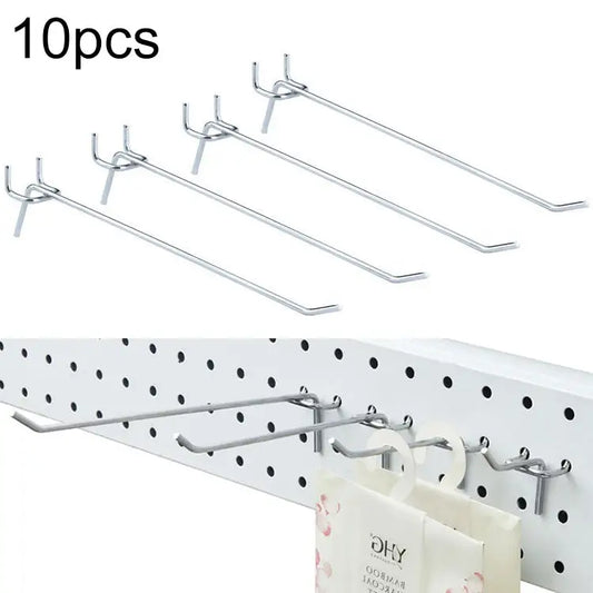 10pcs Supermarket Clothing Shop Pegboard Slat Wall Hook Shelf Hole Plate Hole Pitch: 2.5cm Length: 20cm Wire Diameter: